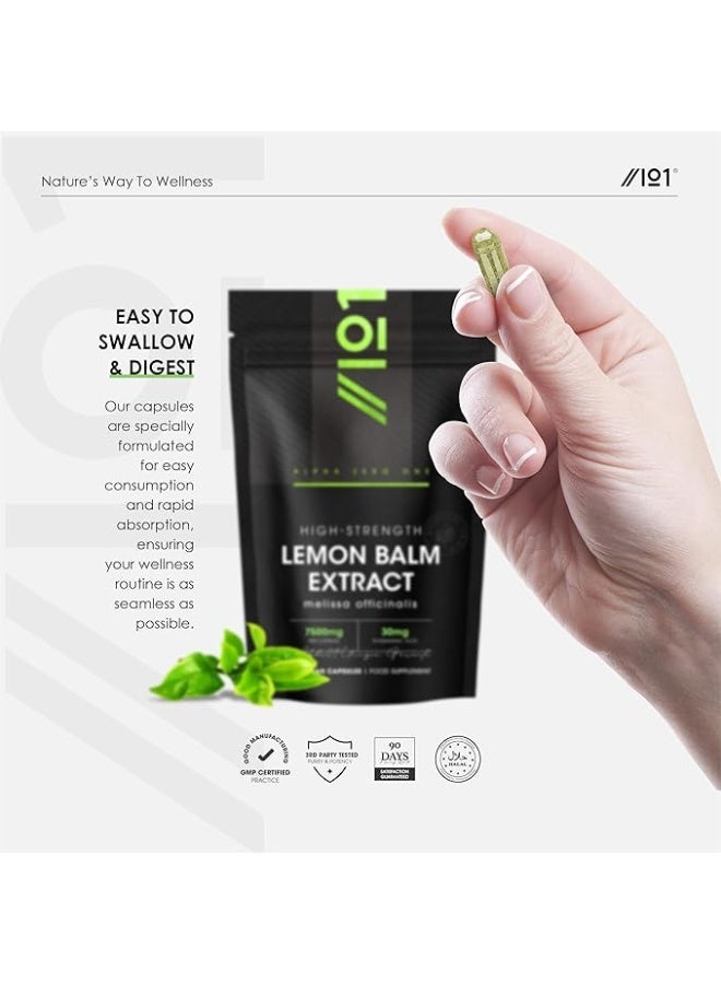 ALPHA01 Lemon Balm Extract – 7500 mg | 90 Capsules (3 Months Supply) Promotes Calm & Relaxation | Reduces Stress & Anxiety - Image 5