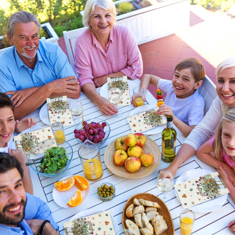 Seajan مناديل ضيوف ورقية مزهرة من سيجان 200 قطعة للاستخدام مرة واحدة مناشف يد للحمام مناديل ضيوف ورقية لحفلات الزفاف في الربيع والصيف وحفلات عيد الميلاد والعشاء - Image 3