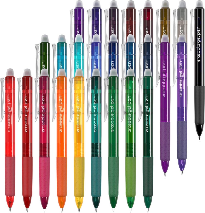 Vanstek 26 Colors Erasable Gel Pens, Retractable Erasable Pens Clicker, Fine Point(0.7), Make Mistakes Disappear, Premium Comfort Grip for Drawing Writing Planner and School Supplies - Image 1