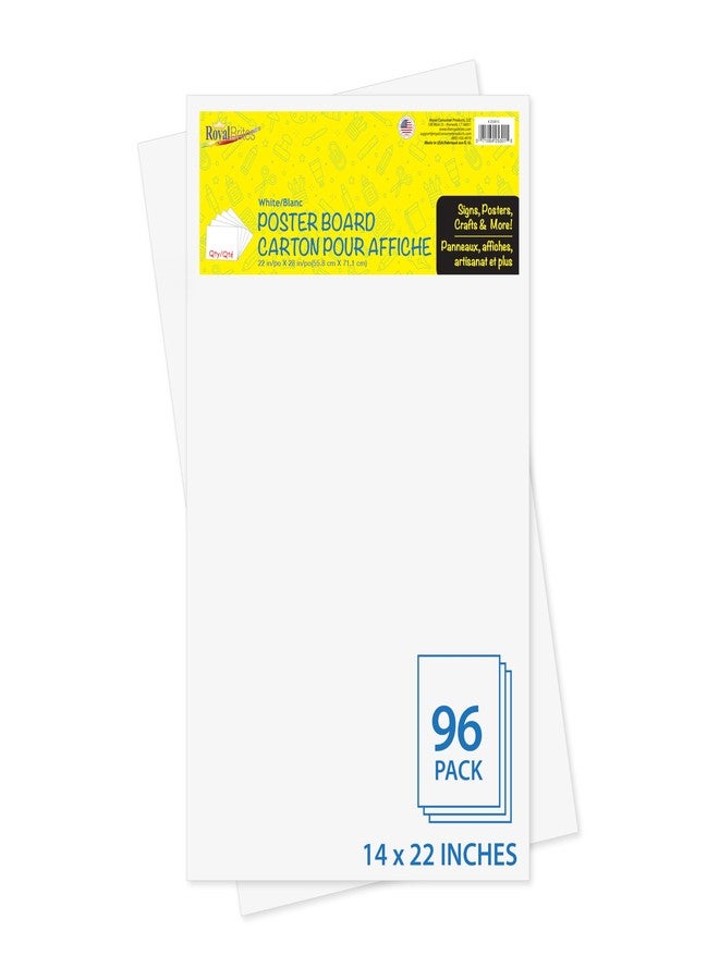 Royal Brites White Poster Board, Medium Size Presentation Board, 14 x 22 Inches (96 Sheets) - Image 1