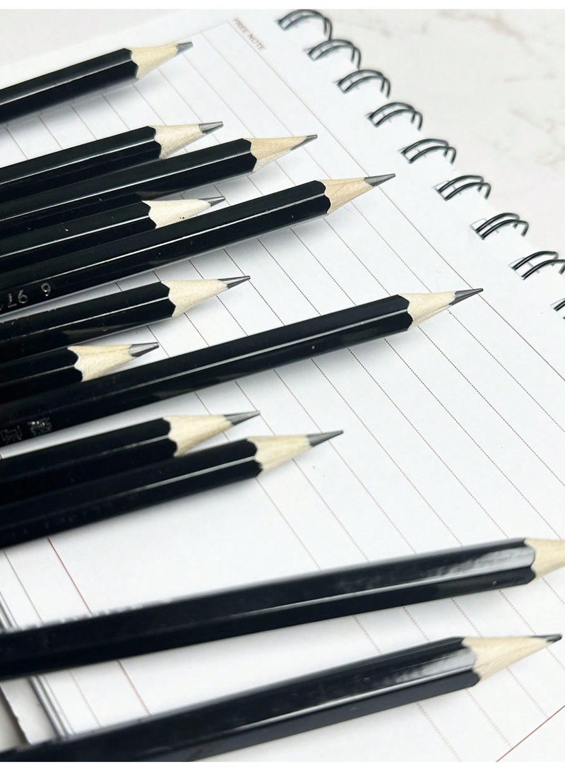 Kaco 12 PCS Hexagon 2B Pencils with Sharpener, Black Wooden Pencils, Durable Lead for Student Writing Drawing and Sketch Supplies - Image 2