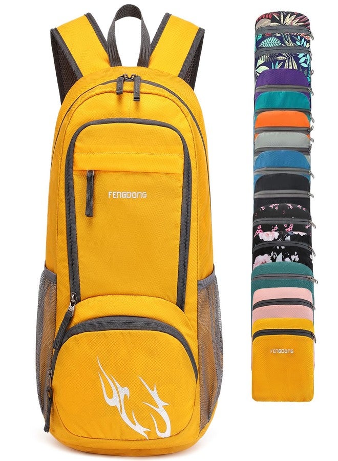 FENGDONG 35L Lightweight Foldable Waterproof Packable Travel Hiking Backpack Daypack for men women Yellow, A10-yellow, 35L, Outdoor - Image 1