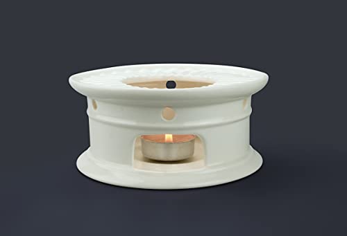 Sun's Tea Universal Ceramic Teapot Warmer | Tea Warmer - Round (Size - 4.25 in / 11 cm Diameter) - Candle Never Flames Out - Image 1