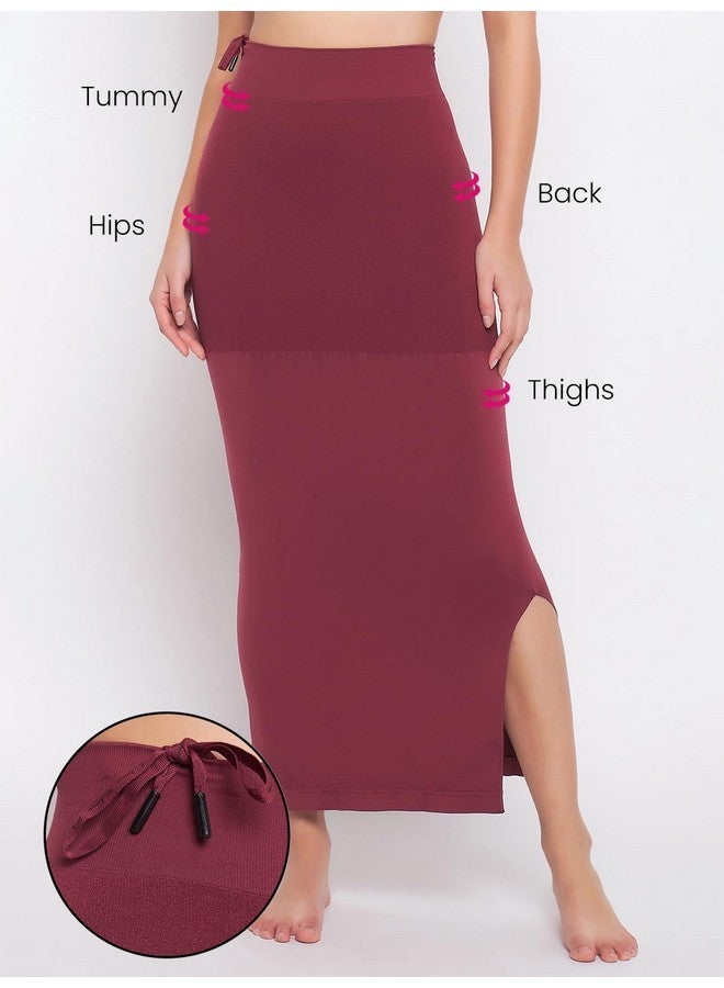 Clovia Women's Saree Shapewear with Drawstring Waist (SW0048P09L_Maroon_L) - Image 2