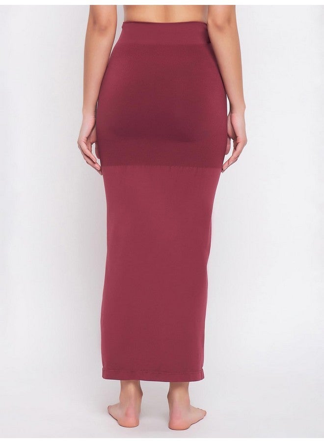 Clovia Women's Saree Shapewear with Drawstring Waist (SW0048P09L_Maroon_L) - Image 4