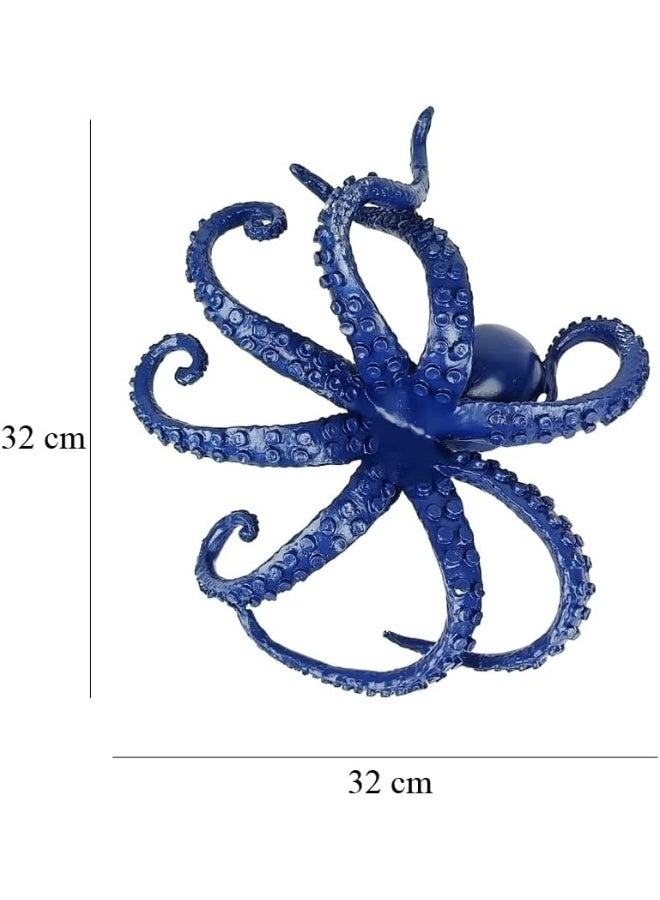 YINZUO YINZUO Resin Octopus Figurine Decorative Ocean-Themed Sea Animal Sculpture for Coastal, Nautical, or Beach House Decor (Blue) - Image 3