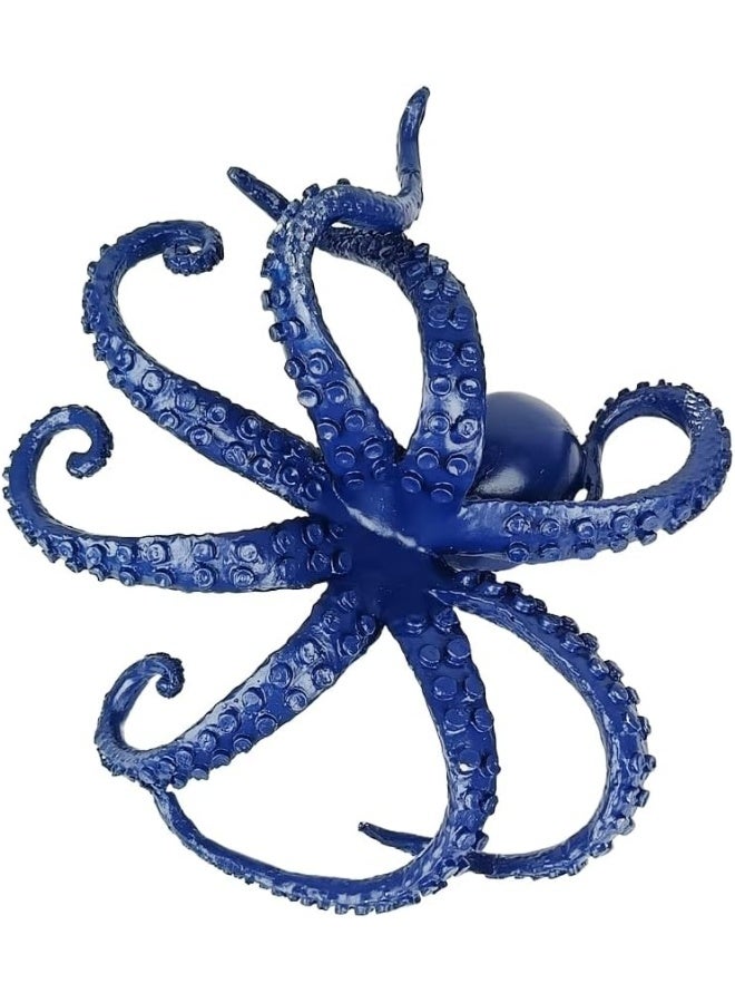 YINZUO YINZUO Resin Octopus Figurine Decorative Ocean-Themed Sea Animal Sculpture for Coastal, Nautical, or Beach House Decor (Blue) - Image 5