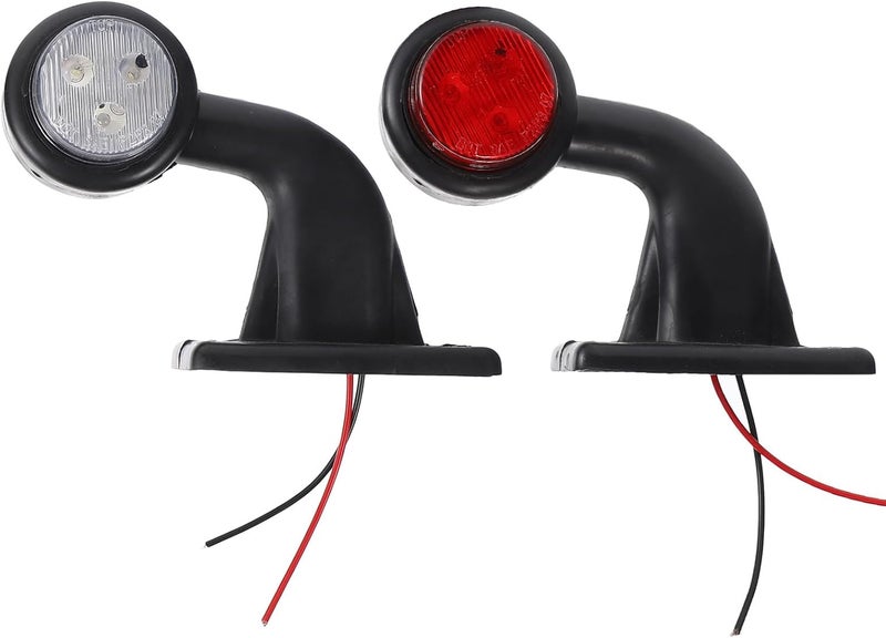أضواء خلفية شاحنة LED حمراء وبيضاء من POPETPOP 12LED مع وظيفة إشارة الانعطاف، زوج من أضواء العلامات الجانبية للمقطورة، أضواء خلفية LED قوية مناسبة للشاحنات والمركبات الترفيهية. - Image 1