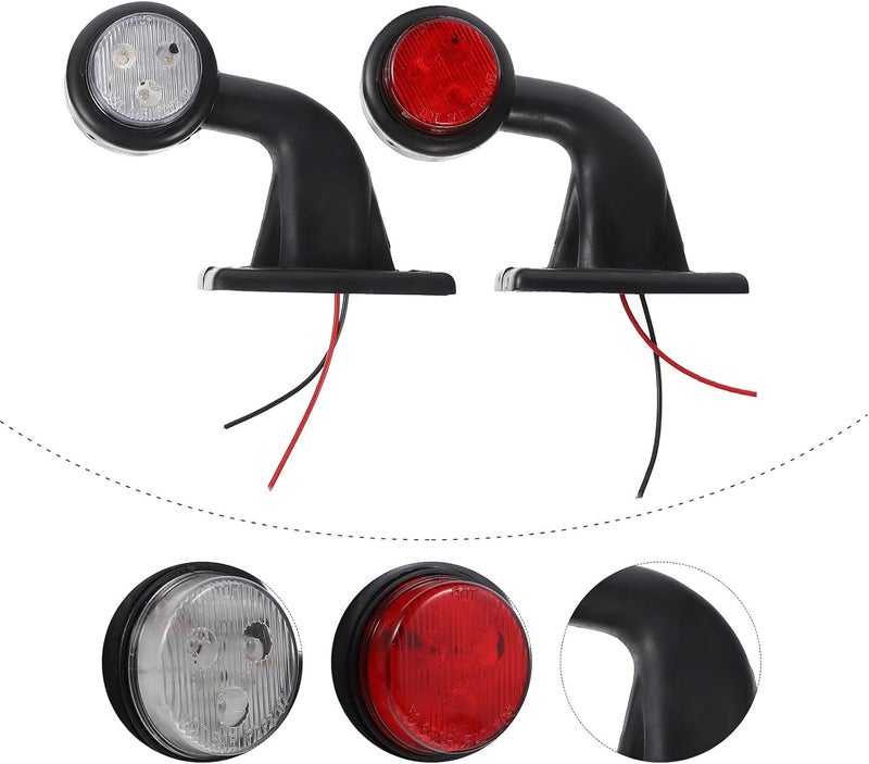 أضواء خلفية شاحنة LED حمراء وبيضاء من POPETPOP 12LED مع وظيفة إشارة الانعطاف، زوج من أضواء العلامات الجانبية للمقطورة، أضواء خلفية LED قوية مناسبة للشاحنات والمركبات الترفيهية. - Image 5