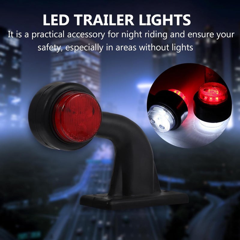 أضواء خلفية شاحنة LED حمراء وبيضاء من POPETPOP 12LED مع وظيفة إشارة الانعطاف، زوج من أضواء العلامات الجانبية للمقطورة، أضواء خلفية LED قوية مناسبة للشاحنات والمركبات الترفيهية. - Image 3