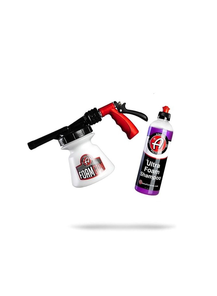 Adam's Polishes Adam’s Standard Foam Gun Car Wash And Car Cleaning Auto Detailing Tool Supplies Car Wash Kit Soap Shampoo And Garden Hose for Thick Suds No Pressure Washer Required Car Wax Ultra Foam Kit. - Image 1