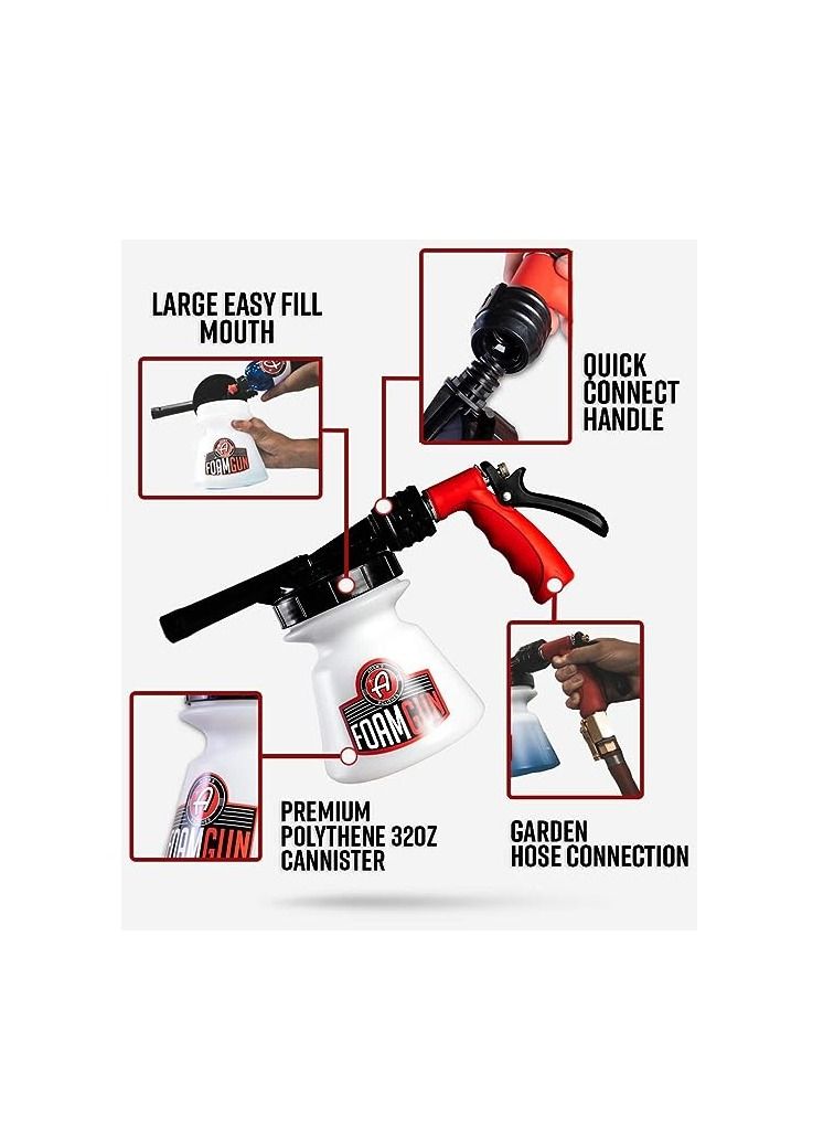 Adam's Polishes Adam’s Standard Foam Gun Car Wash And Car Cleaning Auto Detailing Tool Supplies Car Wash Kit Soap Shampoo And Garden Hose for Thick Suds No Pressure Washer Required Car Wax Ultra Foam Kit. - Image 2