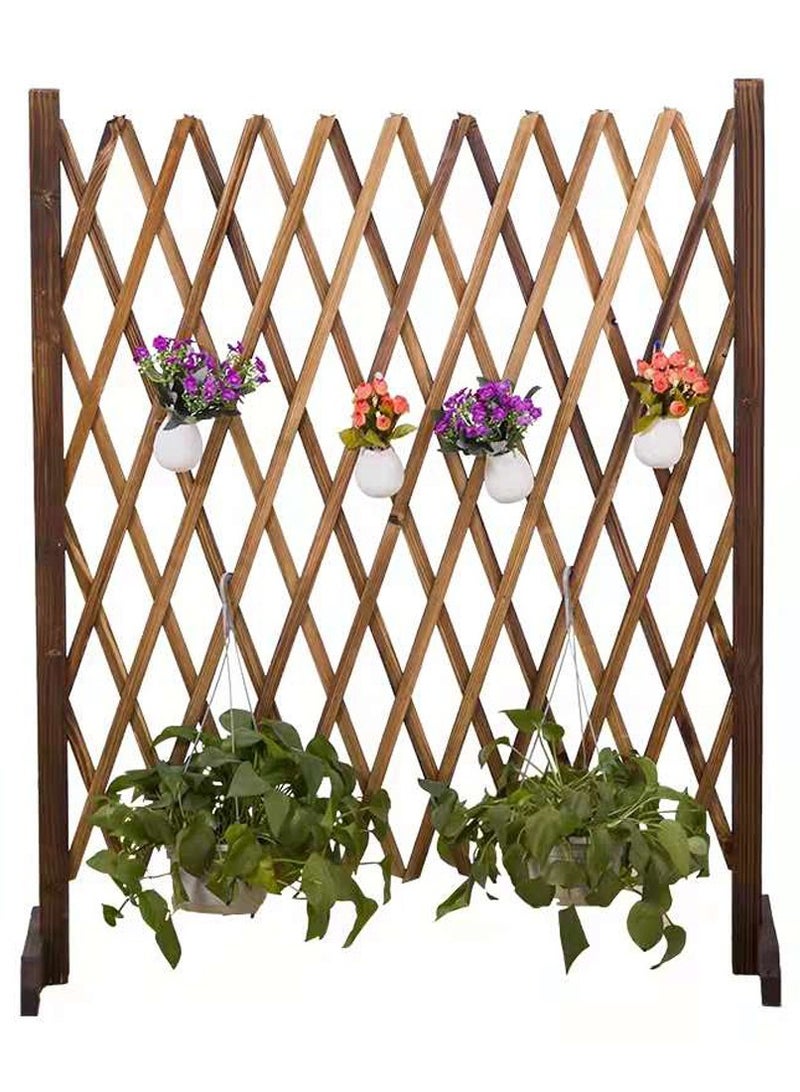 LINGWEI Wooden Expandable Trellis Fence - Freestanding Garden Fence, Pet Gate & Privacy Screen, Durable Antiseptic Wood Panels for Climbing Plants & Outdoor Decor - Image 1