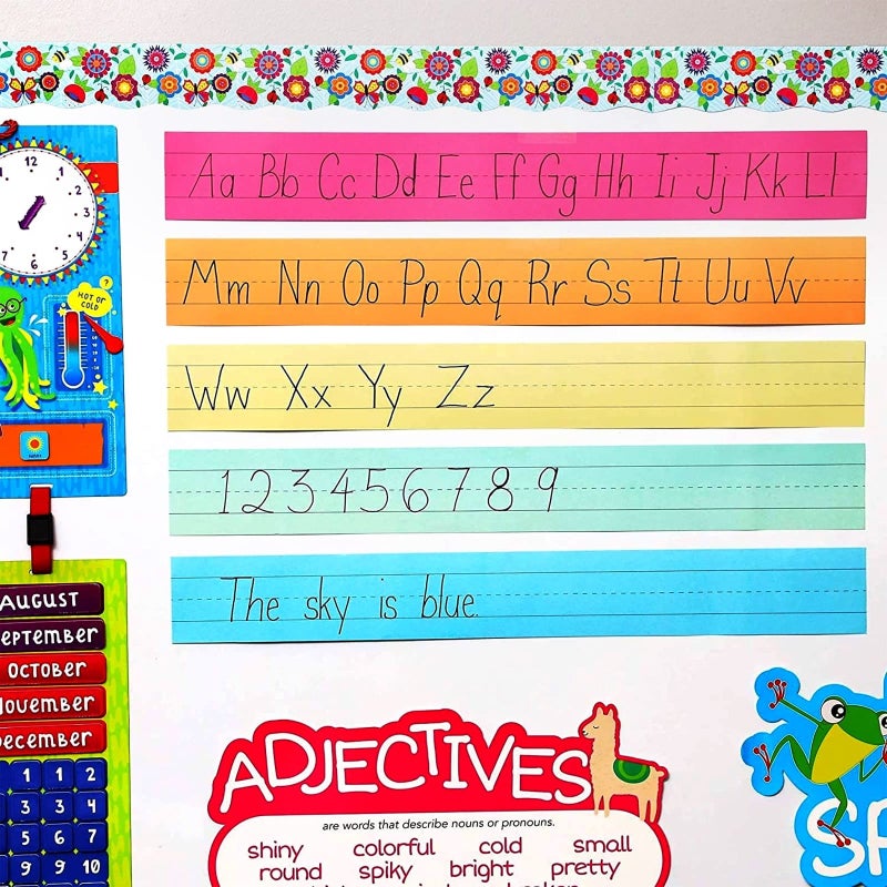 Juvale Colored Sentence Strips - 100 Count, 3 x 24 in, 5 Pastel Colors - Lined Paper Strips for Teacher Supplies & Classroom Organization - Image 5