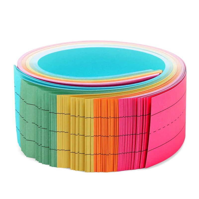 Juvale Colored Sentence Strips - 100 Count, 3 x 24 in, 5 Pastel Colors - Lined Paper Strips for Teacher Supplies & Classroom Organization - Image 2
