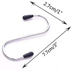 SIYANSHU Stainless Steel 3 Inch S Shaped Hooks Metal S-Hook Hangers Hanging Hooks for Bathroom, Bedroom, Office and Kitchen (Pack of-4, Silver) - Image 4