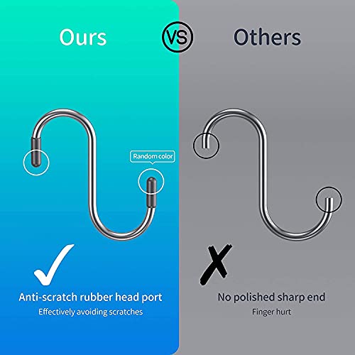 SIYANSHU Stainless Steel 3 Inch S Shaped Hooks Metal S-Hook Hangers Hanging Hooks for Bathroom, Bedroom, Office and Kitchen (Pack of-4, Silver) - Image 2