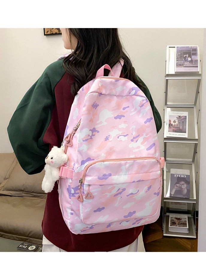 VUCATIN 3PCS Teen Girls School Backpack Kids Bookbag Set with Lunch Box Pencil Case Travel Laptop Backpack Casual Daypacks (Pink) - Image 2