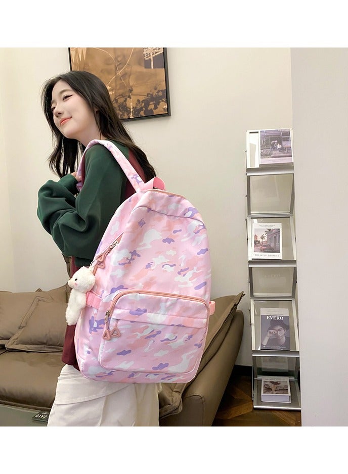 VUCATIN 3PCS Teen Girls School Backpack Kids Bookbag Set with Lunch Box Pencil Case Travel Laptop Backpack Casual Daypacks (Pink) - Image 3