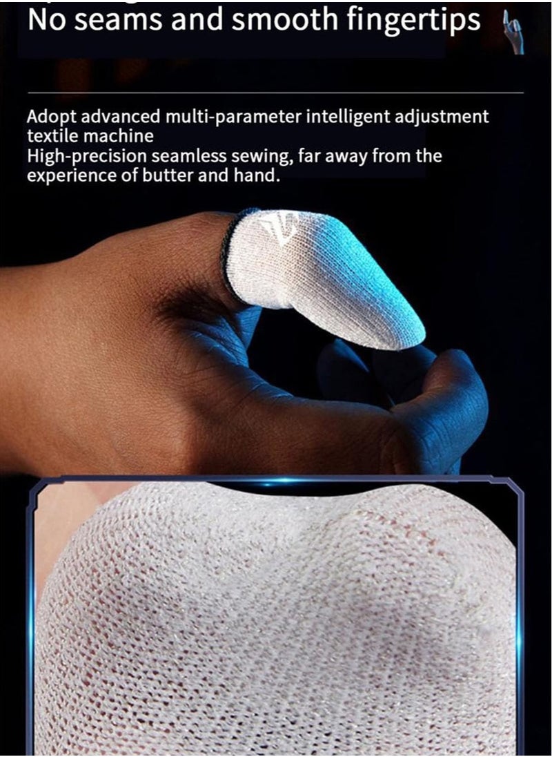 Beauenty 4pcs Gaming Finger gloves,Paired With A Metal Storage Box,100% Visible Silver Fibers,Just Right Pressure/Breathable/Sweatproof（silvery）  - Image 5