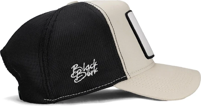 بلاك بورك Blackbörk V1 Trucker Lion - Unisex Beige-Black Hat (Cap) with 4 Code Logo