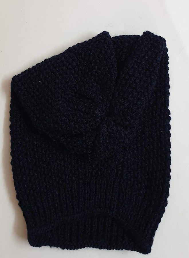 Belleza Crafting with Creativity Dark Blue Colour Hand Knitted Winter Warm Cap/Skull Cap for Boys/Girls Age 3-6 Years (Pack of 1) - Image 4