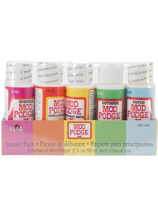 PLAID Mod Podge Waterbase Sealer Glue And Finish Starter Pack 59 ML X 5 - Image 1