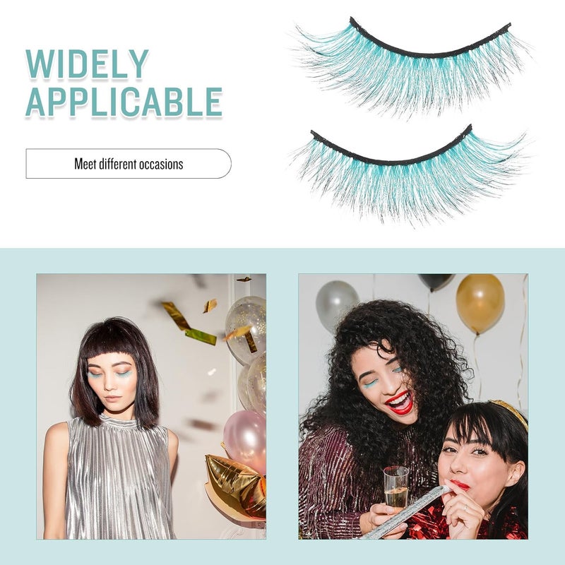 10pcs 3d Gradient Colored Fake Eyelashes Bulk Eyelash Strips Multi-color False Lashes for Stage Makeup Party Eye Decoration - Image 3