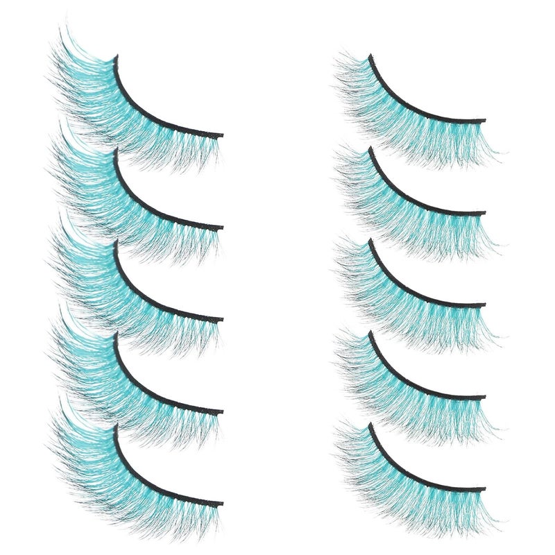 10pcs 3d Gradient Colored Fake Eyelashes Bulk Eyelash Strips Multi-color False Lashes for Stage Makeup Party Eye Decoration - Image 1
