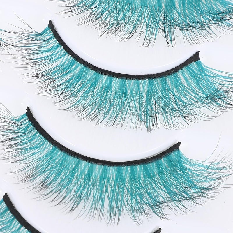 10pcs 3d Gradient Colored Fake Eyelashes Bulk Eyelash Strips Multi-color False Lashes for Stage Makeup Party Eye Decoration - Image 5