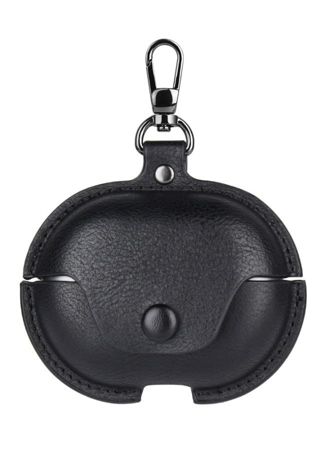 Case for Huawei Free Clip,PU Leather Earphone Case Headset Protector Cover with Keychain Black - Image 1
