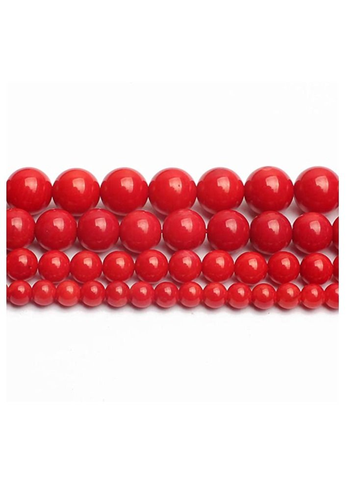 Love Beads Red Coral Round Loose Beads for Jewelry Making 15inches 8mm Gemstone Beads