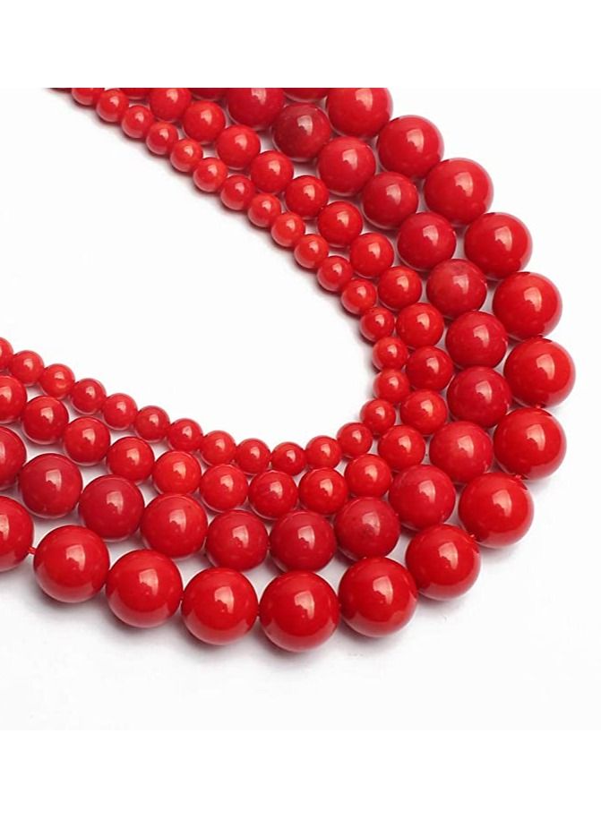Love Beads Red Coral Round Loose Beads for Jewelry Making 15inches 8mm Gemstone Beads