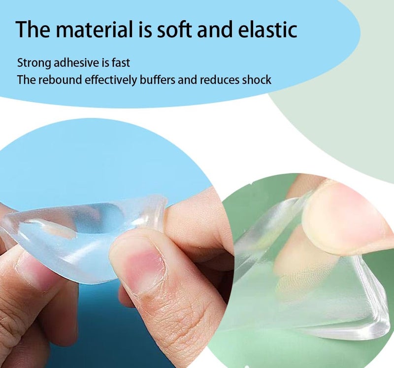 Amasodaon Door Stoppers for Wall Transparent (8pcs, Medium Size 2") Quiet Wall Protector for Door Handle, Round Shield Cushion Strong Adhesive Bumpers Reusable - Image 4