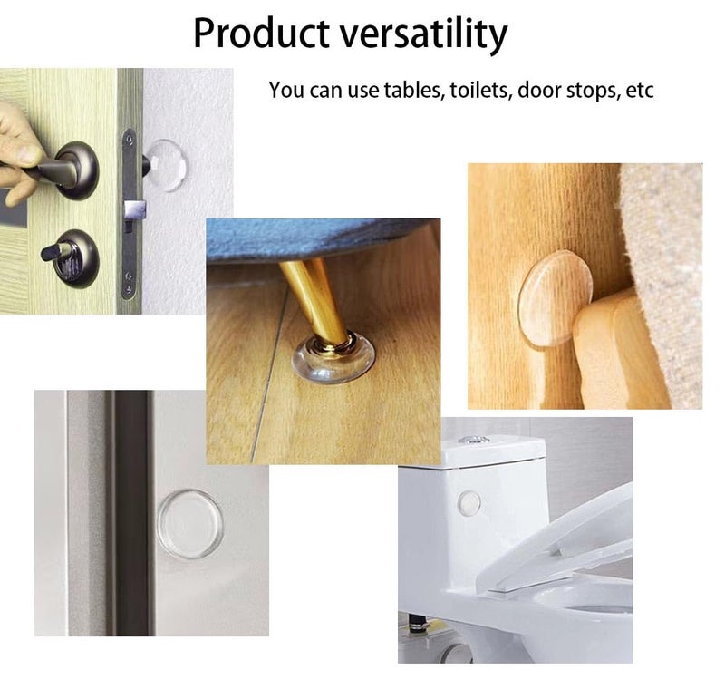 Amasodaon Door Stoppers for Wall Transparent (8pcs, Medium Size 2") Quiet Wall Protector for Door Handle, Round Shield Cushion Strong Adhesive Bumpers Reusable - Image 5