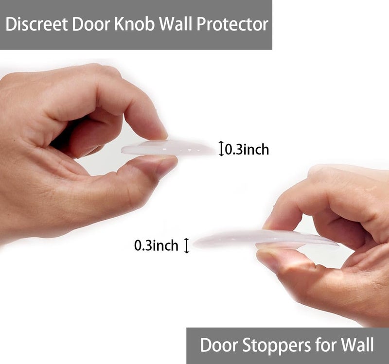 Amasodaon Door Stoppers for Wall Transparent (8pcs, Medium Size 2") Quiet Wall Protector for Door Handle, Round Shield Cushion Strong Adhesive Bumpers Reusable - Image 3