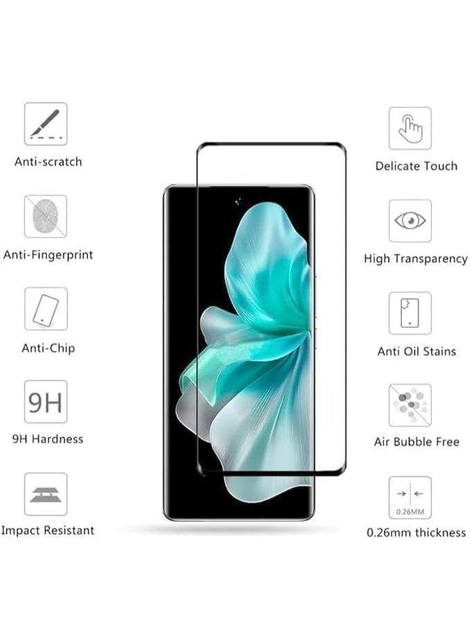 واقي شاشة حماية لفيفو V30 / فيفو V30 برو، شاشة حماية من الزجاج المقوى عالي الجودة، مقاومة للخدش، بدون فقاعات، صلابة 9H، طبقة تغطية كاملة - Image 2