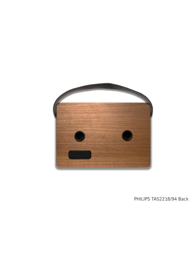 Philips Renewed - Bluetooth Speaker TAS2228/94, 20W RMS, Retro Wooden Design with 6 Hrs Playtime Brown - Image 2