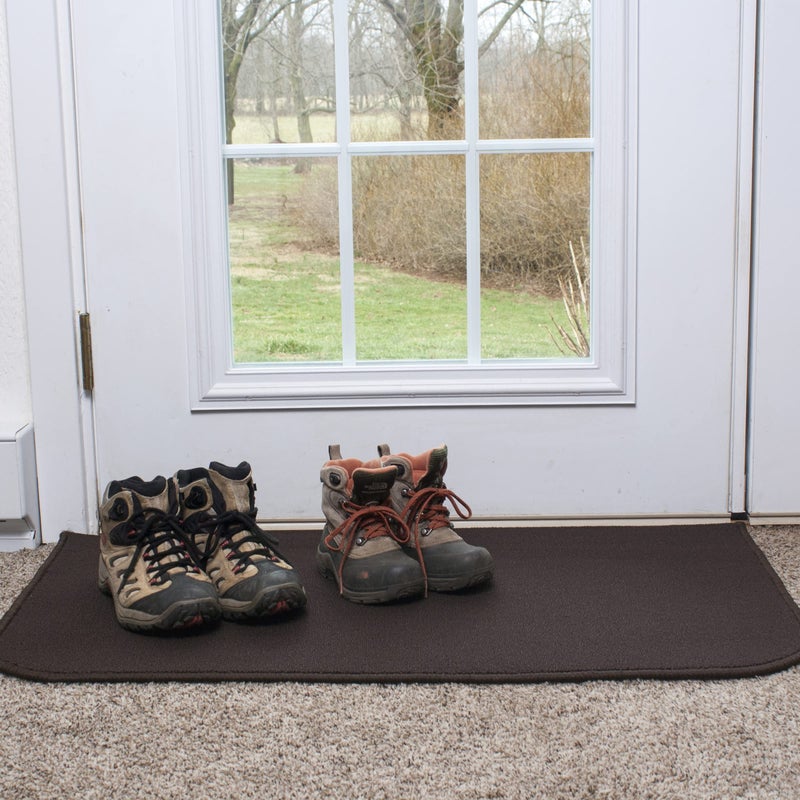 Ritz Solid Accent Rug: 18" x 30" Stain Resistant Kitchen or Living Room Floor Mat, Latex Backing, Machine Washable, Chocolate Brown - Image 3