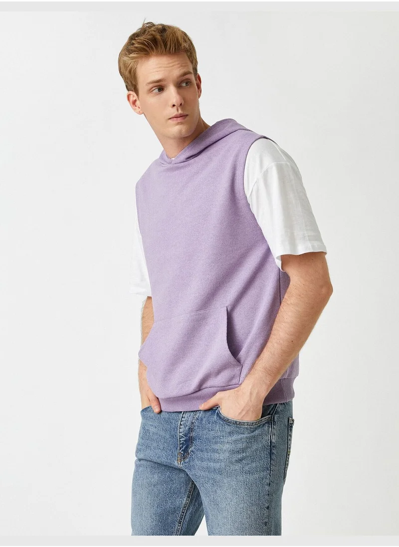 KOTON Hooded Sleeveless Sweatshirt