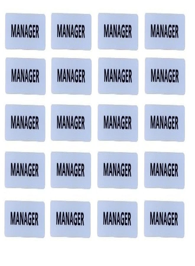 MOREL Manager Badge in Black Acrylic PINBACK for Office, Hotel, Bank, Corporate Sector Name Badge |Pack of 20| - Image 1
