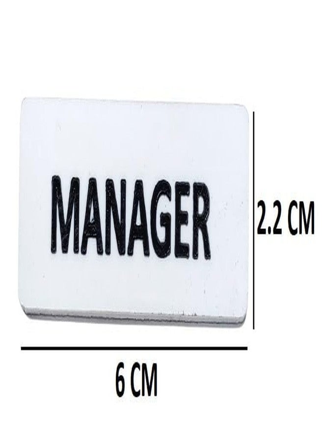 MOREL Manager Badge in Black Acrylic PINBACK for Office, Hotel, Bank, Corporate Sector Name Badge |Pack of 20| - Image 2