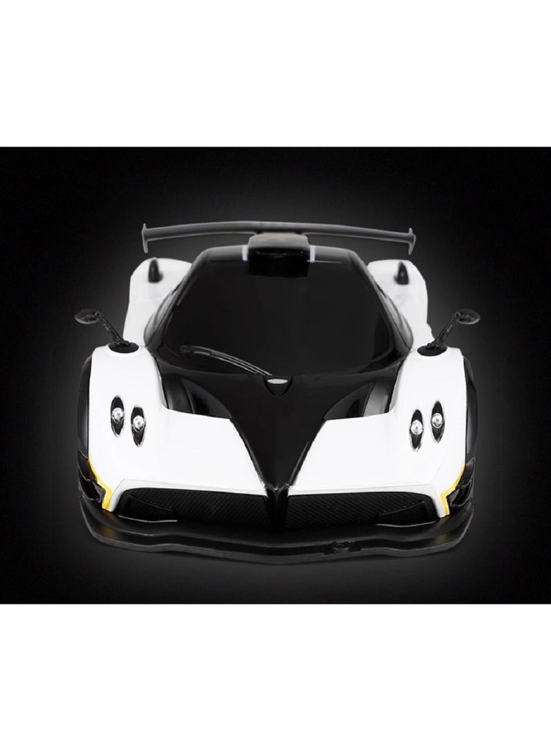 HALAMODO 1:24 Sports Car RC Model , Multi-Function Wireless Remote Control Toy Car , Model Car Gift For Boys And Girls White/Black/yellow 20.4 cm*8.4 cm*4.3 cm - Image 1
