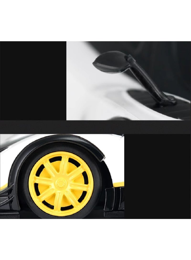 HALAMODO 1:24 Sports Car RC Model , Multi-Function Wireless Remote Control Toy Car , Model Car Gift For Boys And Girls White/Black/yellow 20.4 cm*8.4 cm*4.3 cm - Image 4