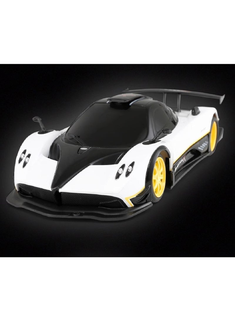HALAMODO 1:24 Sports Car RC Model , Multi-Function Wireless Remote Control Toy Car , Model Car Gift For Boys And Girls White/Black/yellow 20.4 cm*8.4 cm*4.3 cm - Image 2