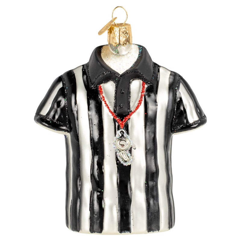 Old World Christmas Old World Christmas Referee Shirt Glass Blown Ornament for Christmas Tree