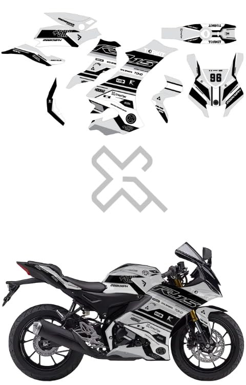 Grayfixx Silver Torkit Edition Full Body Sticker for R15M & V4 | Made in Premium Gloss Vinyl with FPF(Fade Protection Film), Water Proof, Precut Sticker, Pack of 1 Both Side with 2 Years Guarantee - Image 5