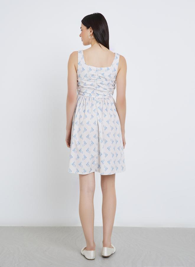 تايك تو فستان قصير بطبعة زهور بحمالات - Image 5