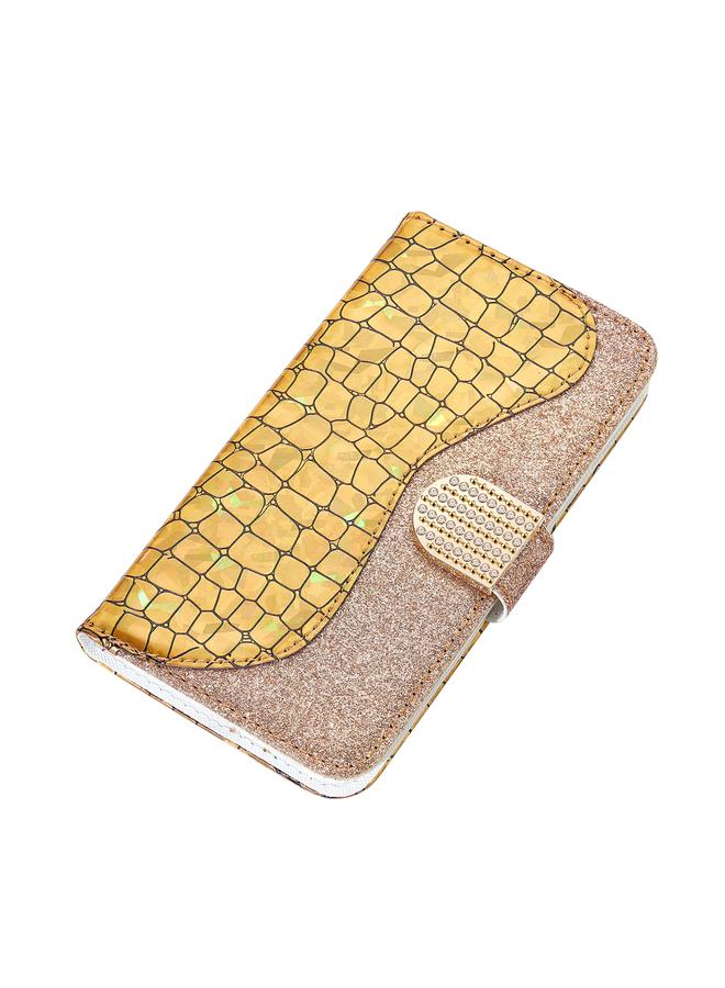 S-TOP Case For Samsung Galaxy A32 4G Laser Glitter Powder Matching Crocodile Texture Horizontal Flip Leather Case with Card Slots & Holder & Wallet - Image 2