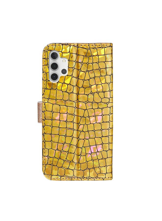 S-TOP Case For Samsung Galaxy A32 4G Laser Glitter Powder Matching Crocodile Texture Horizontal Flip Leather Case with Card Slots & Holder & Wallet - Image 3